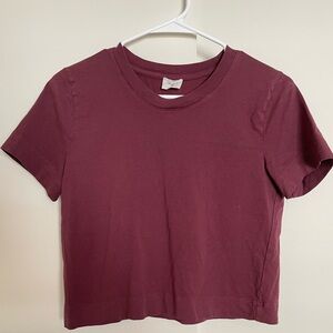 Aritzia Wilfred Free weekend t-shirt burgundy